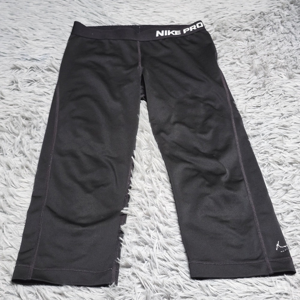 Nike Pro Core Compression Tights Womens Small Capri Black Dri-Fit 589366-010